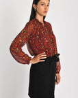 CHEMISE LÉOPARD MINA BORDEAUX CHEMISIER KOOKAI Mode Kookai