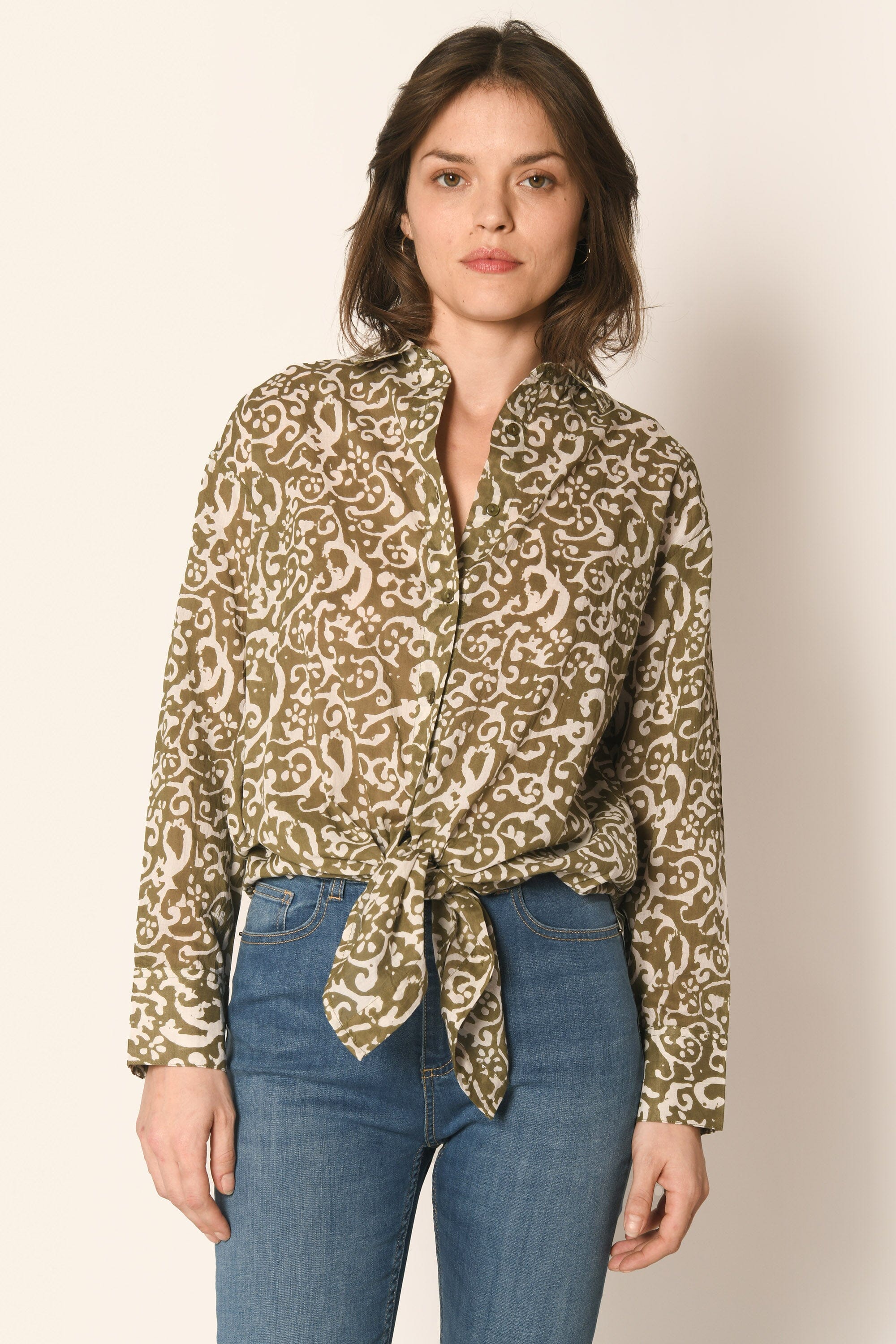 CHEMISE LOOSE - KAKI - MULHOUSE CHEMISIER KOOKAI Mode Kookai