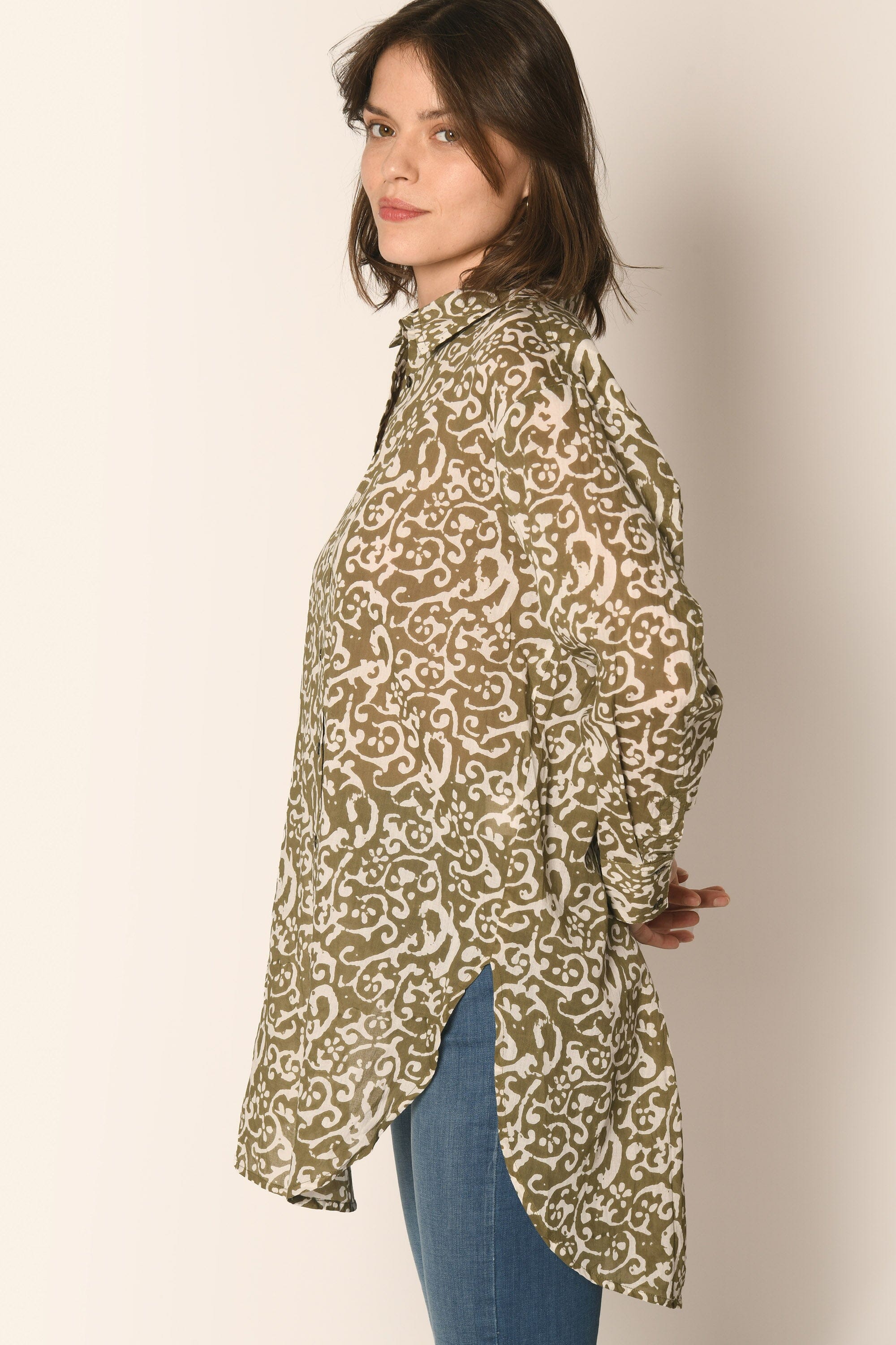 CHEMISE LOOSE - KAKI - MULHOUSE CHEMISIER KOOKAI Mode Kookai