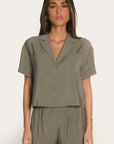 CHEMISE MANCHES COURTES - ADELE - KAKI CHEMISIER NEW KOOKAI Mode Kookai