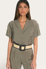CHEMISE MANCHES COURTES - ADELE - KAKI CHEMISIER NEW KOOKAI Mode Kookai