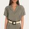 CHEMISE MANCHES COURTES - ADELE - KAKI CHEMISIER NEW KOOKAI Mode Kookai