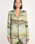 CHEMISE NIKITA IMPRIMÉ 70s MULTI KAKI CHEMISIER KOOKAI Mode Kookai