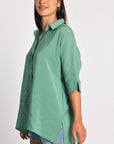 CHEMISE OVERSIZED EFFET SOIE LILOU EMERAUDE CHEMISIER NEW KOOKAI Mode Kookai
