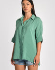 CHEMISE OVERSIZED EFFET SOIE LILOU EMERAUDE CHEMISIER NEW KOOKAI Mode Kookai