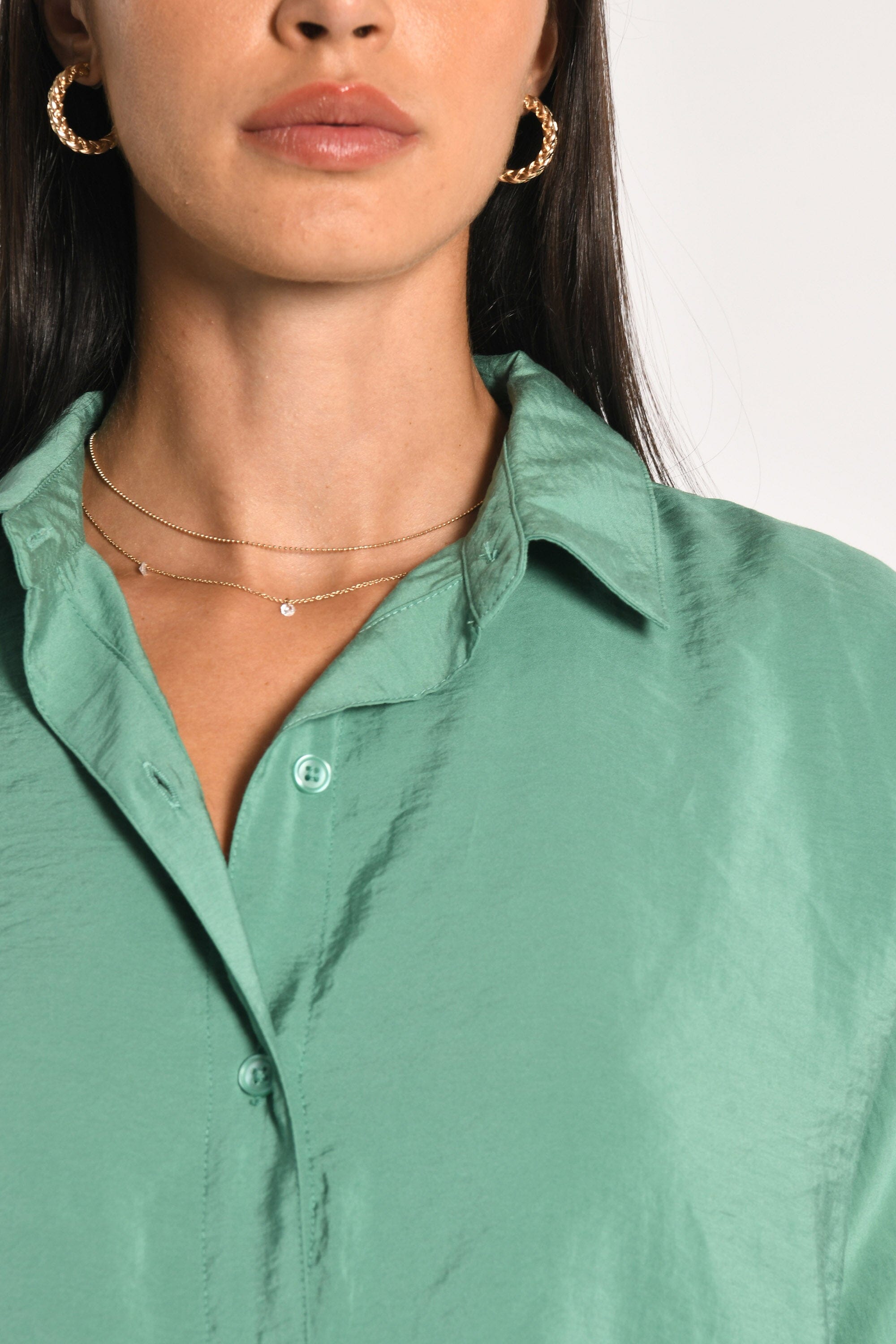CHEMISE OVERSIZED EFFET SOIE LILOU EMERAUDE CHEMISIER NEW KOOKAI Mode Kookai