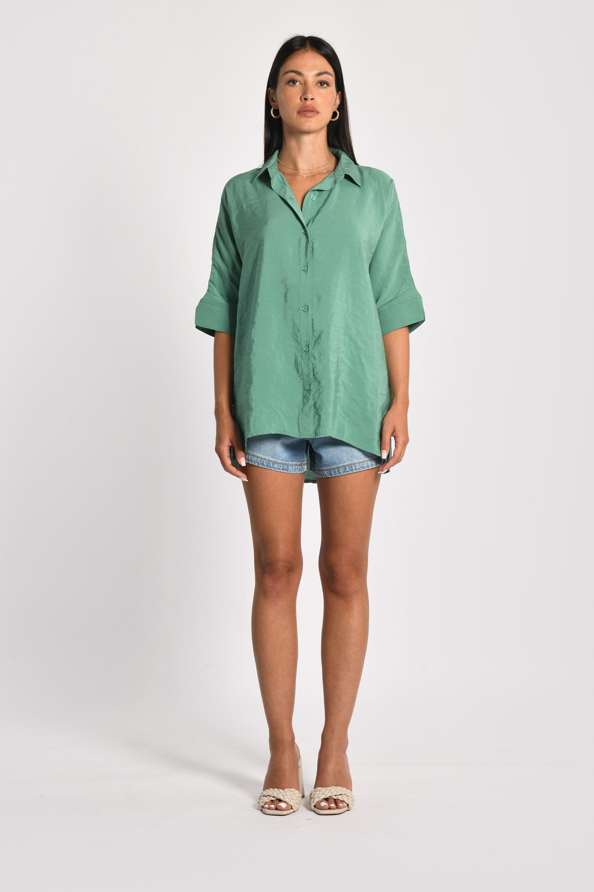 CHEMISE OVERSIZED EFFET SOIE LILOU EMERAUDE CHEMISIER NEW KOOKAI Mode Kookai