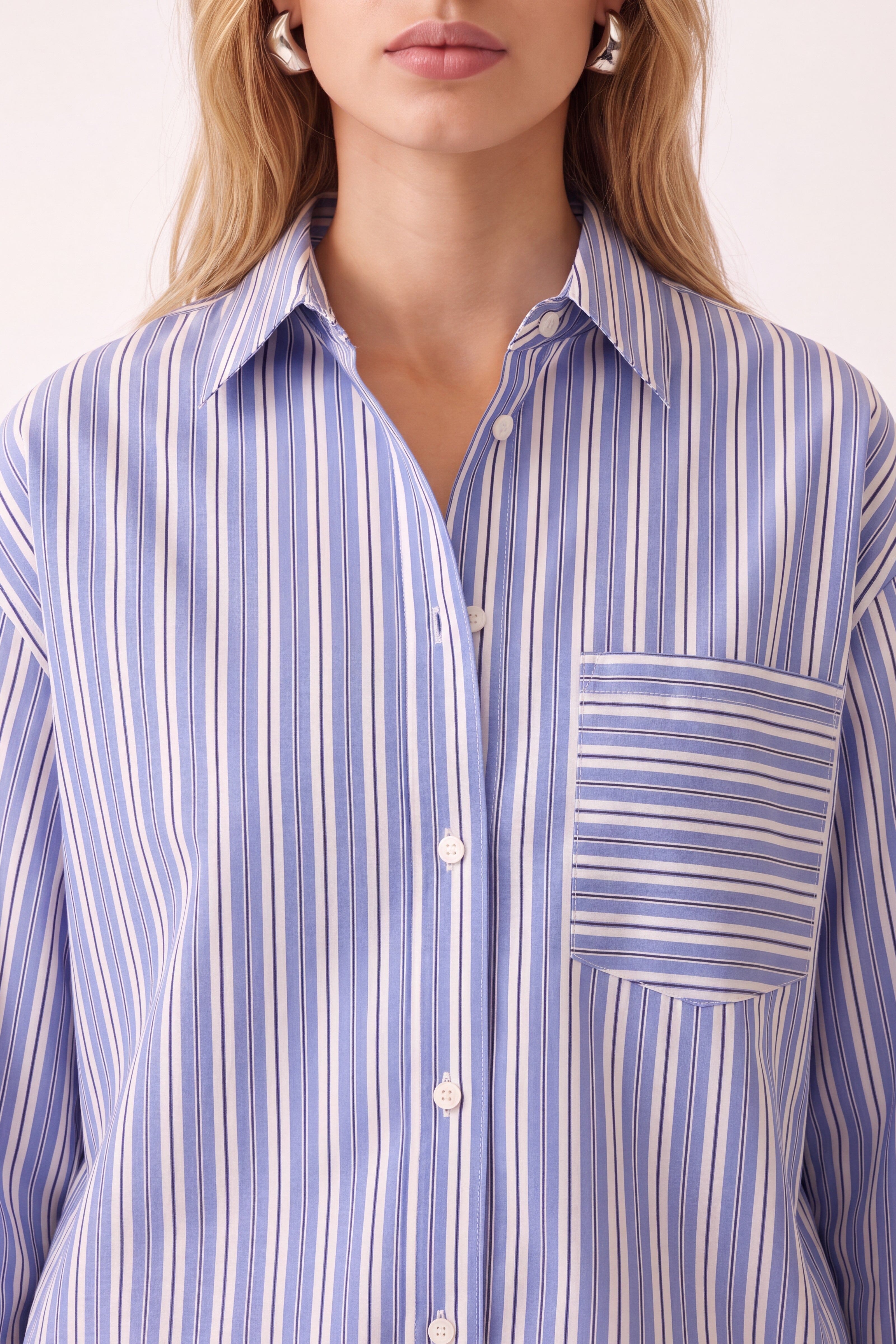 CHEMISE RAYEE - D-BOXY - BLEU CHEMISIER NEW KOOKAI Mode Kookai