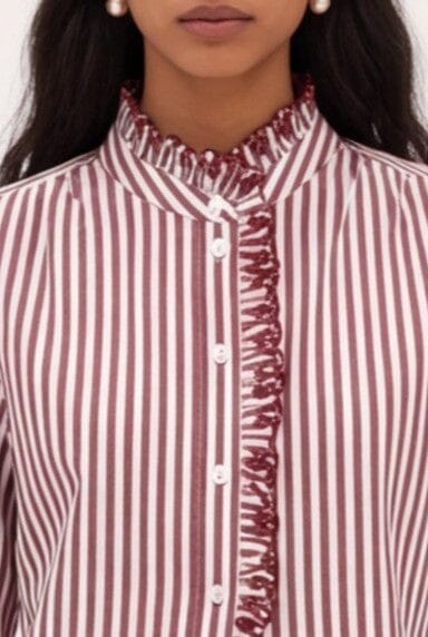 CHEMISE RAYEE - DUPLEX - BORDEAUX CHEMISIER NEW KOOKAI Mode Kookai