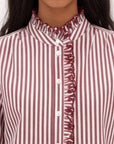 CHEMISE RAYEE - DUPLEX - BORDEAUX CHEMISIER NEW KOOKAI Mode Kookai