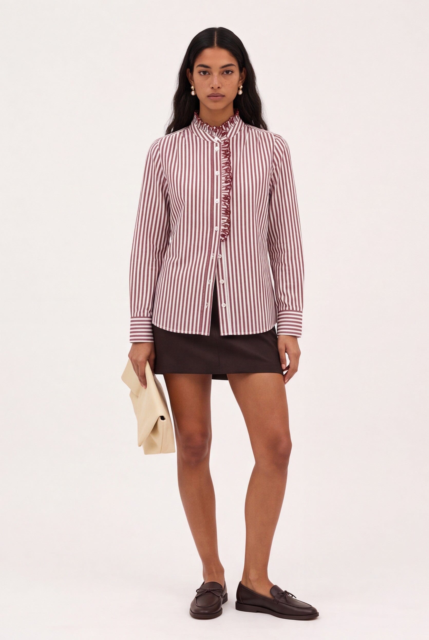 CHEMISE RAYEE - DUPLEX - BORDEAUX CHEMISIER NEW KOOKAI Mode Kookai