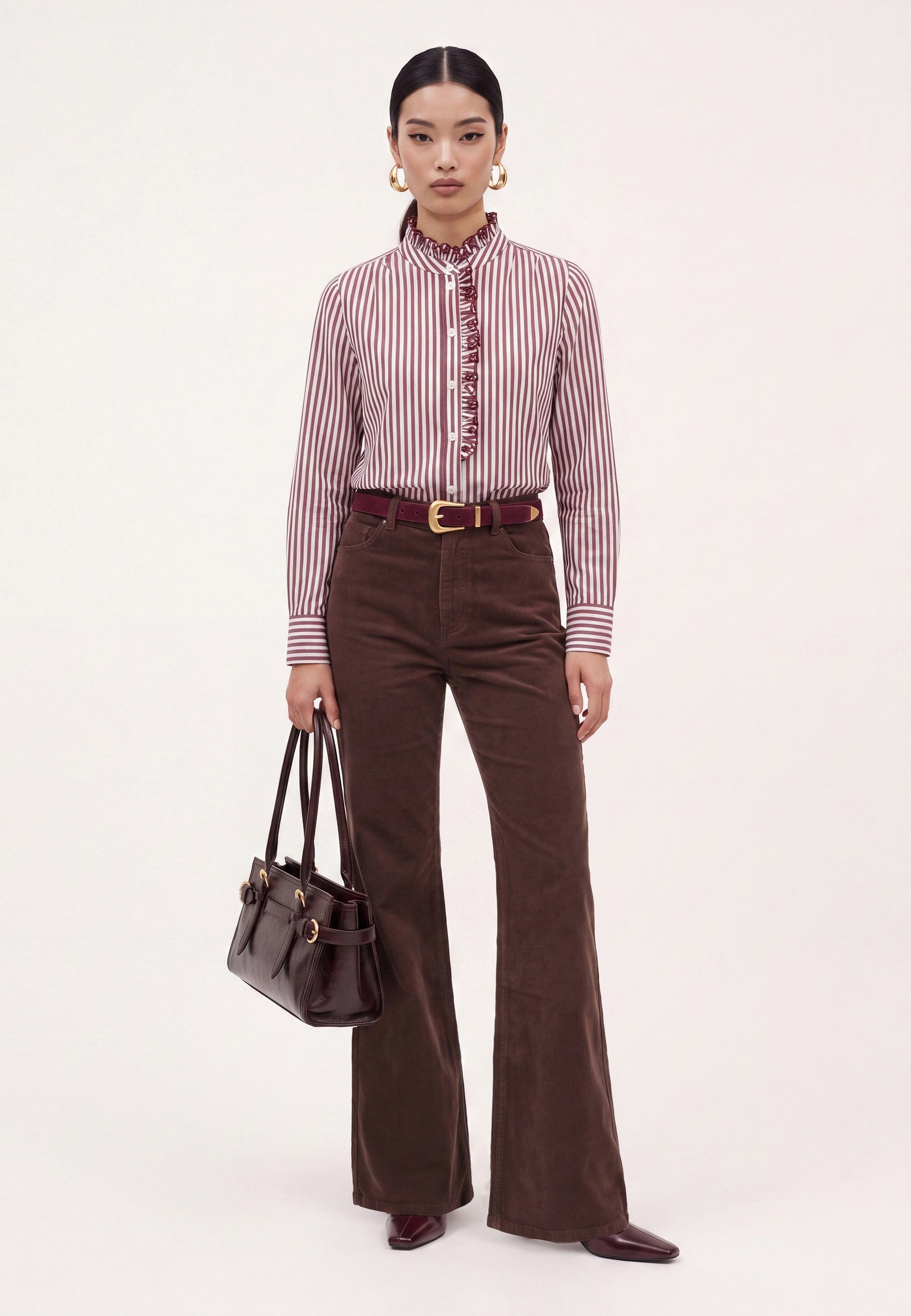 CHEMISE RAYEE - DUPLEX - BORDEAUX CHEMISIER NEW KOOKAI Mode Kookai