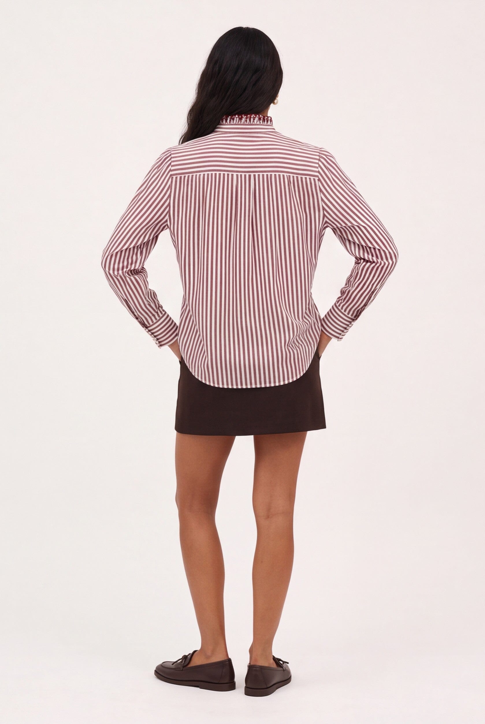 CHEMISE RAYEE - DUPLEX - BORDEAUX CHEMISIER NEW KOOKAI Mode Kookai