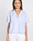 CHEMISE RAYURES CROP LULA BLUE CHEMISIER KOOKAI Mode Kookai