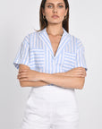 CHEMISE RAYURES CROP LULA BLUE CHEMISIER KOOKAI Mode Kookai