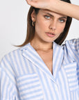 CHEMISE RAYURES CROP LULA BLUE CHEMISIER KOOKAI Mode Kookai