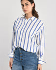 CHEMISE RAYURES HEATHER BLANC/BLEU CHEMISIER KOOKAI Mode Kookai