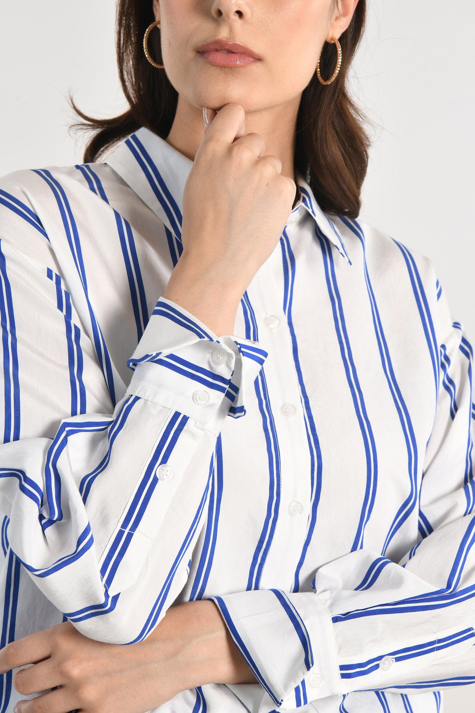 CHEMISE RAYURES HEATHER BLANC/BLEU CHEMISIER KOOKAI Mode Kookai