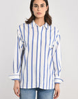 CHEMISE RAYURES HEATHER BLANC/BLEU CHEMISIER KOOKAI Mode Kookai