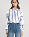 CHEMISE RAYURES HEATHER BLANC/BLEU CHEMISIER KOOKAI Mode Kookai