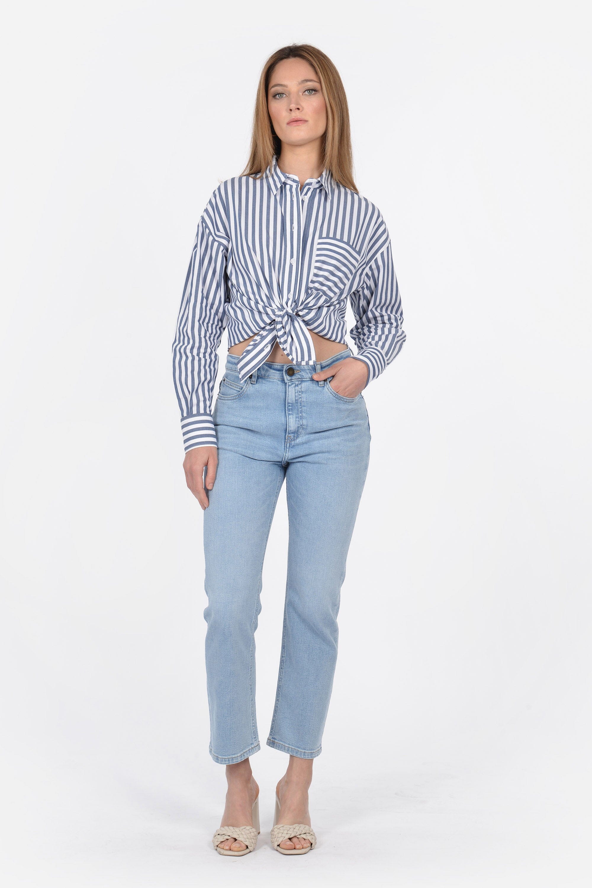 CHEMISE RAYURES LETTY BLEU CHEMISIER KOOKAI Mode Kookai