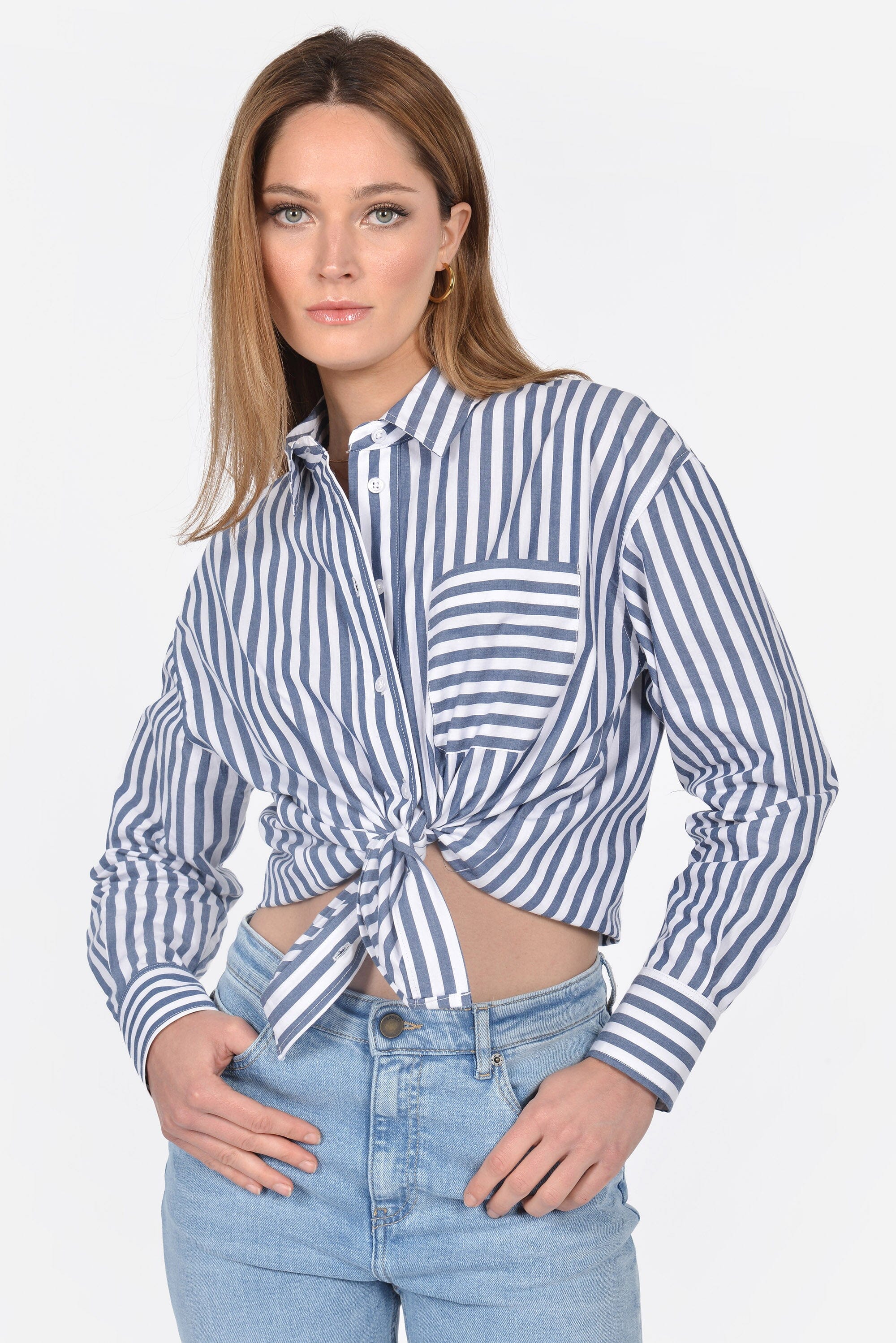 CHEMISE RAYURES LETTY BLEU CHEMISIER KOOKAI Mode Kookai