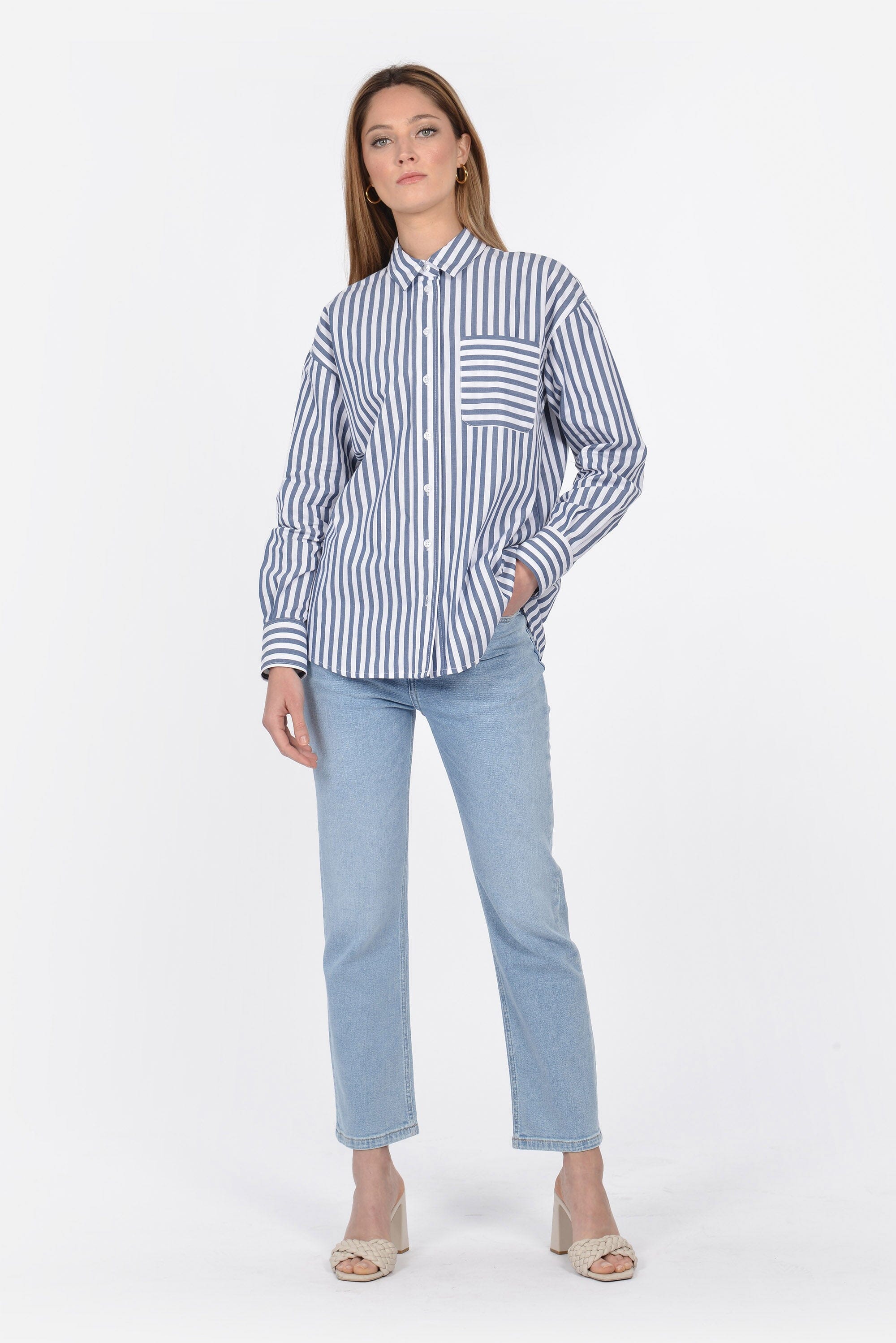 CHEMISE RAYURES LETTY BLEU CHEMISIER KOOKAI Mode Kookai