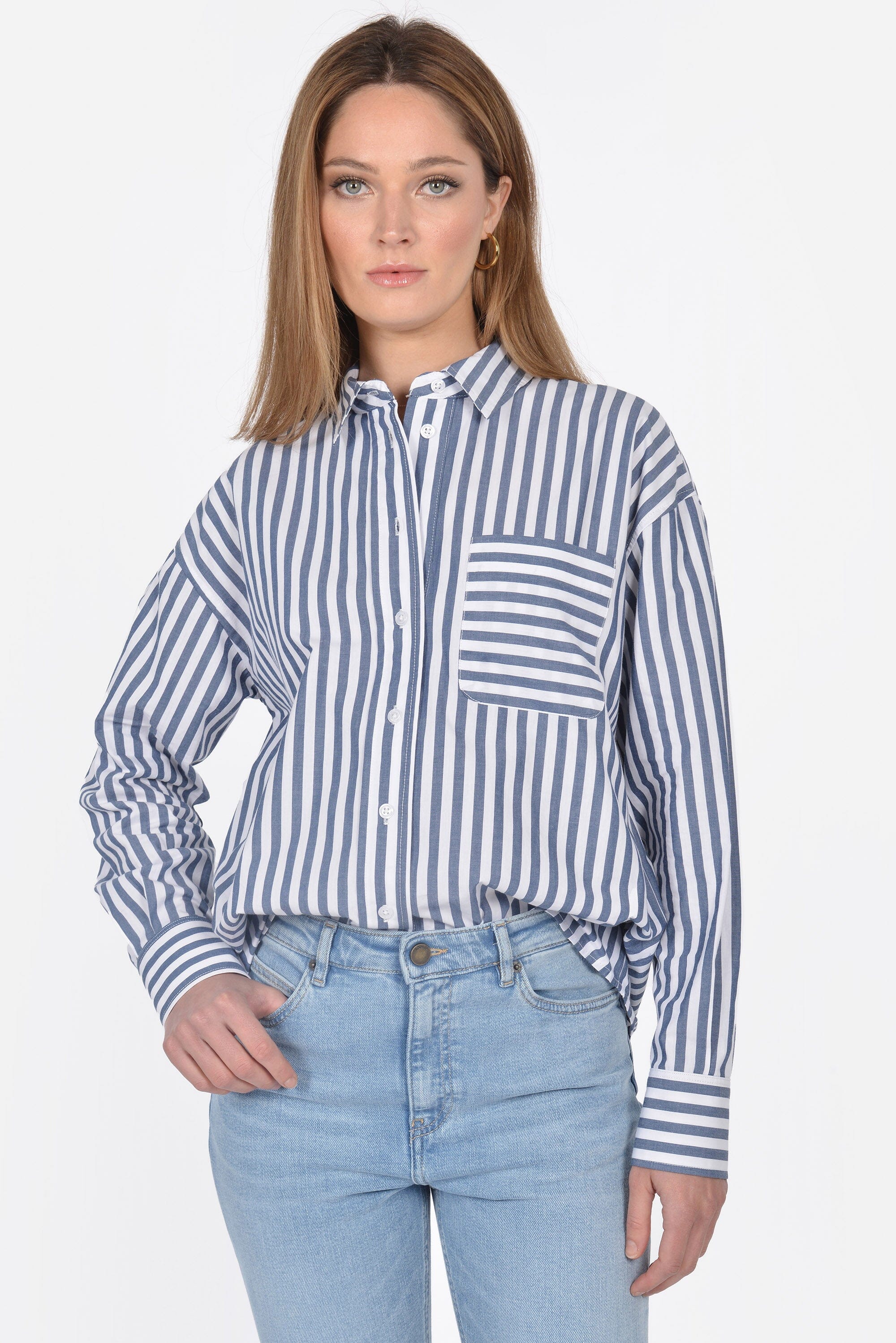 CHEMISE RAYURES LETTY BLEU CHEMISIER KOOKAI Mode Kookai