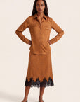 CHEMISE SATINEE - DULCE - CARAMEL CHEMISIER NEW KOOKAI Mode Kookai