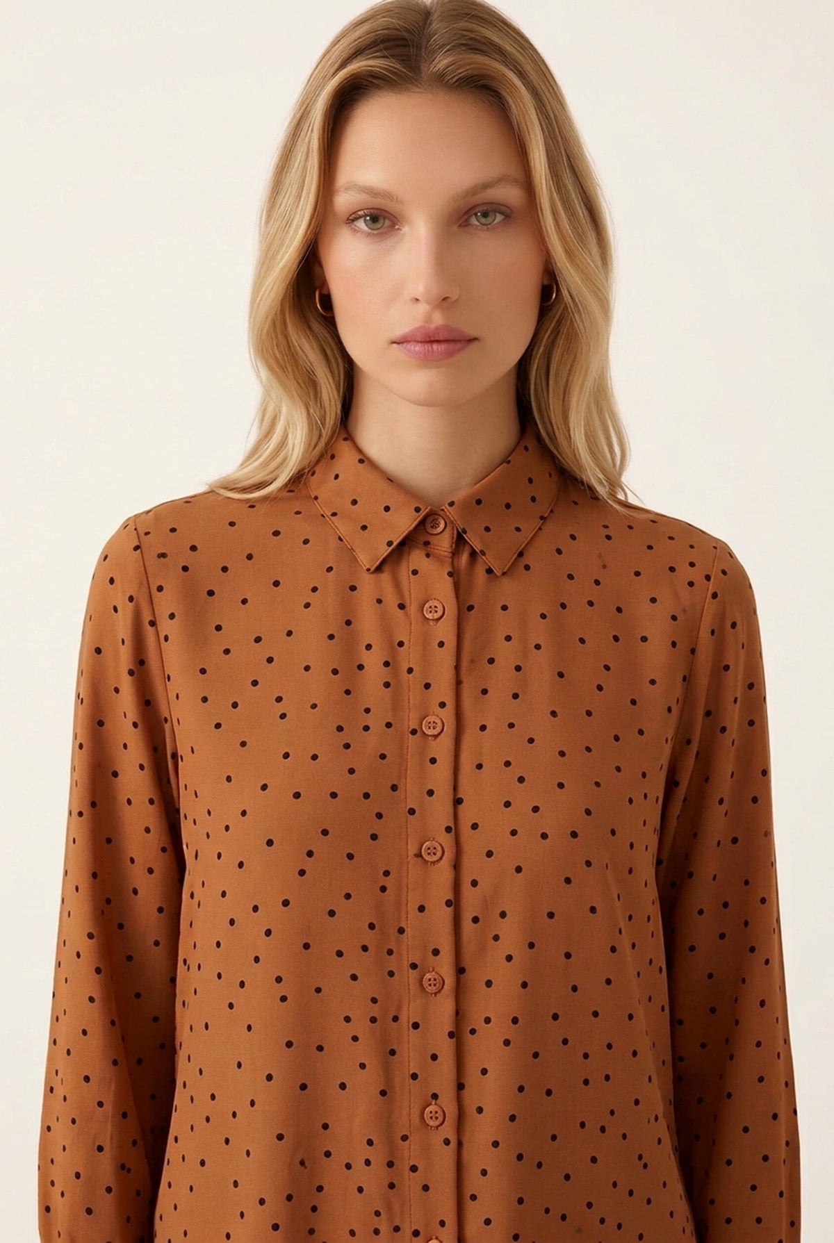 CHEMISE SATINEE - DULCE - CARAMEL CHEMISIER NEW KOOKAI Mode Kookai