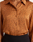 CHEMISE SATINEE - DULCE - CARAMEL CHEMISIER NEW KOOKAI Mode Kookai