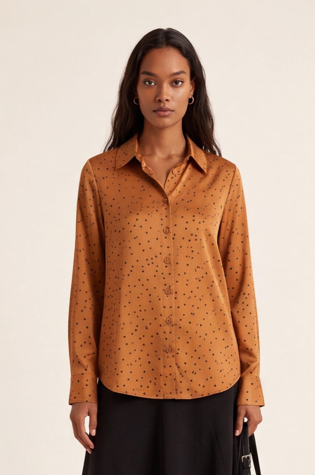 CHEMISE SATINEE - DULCE - CARAMEL CHEMISIER NEW KOOKAI Mode Kookai