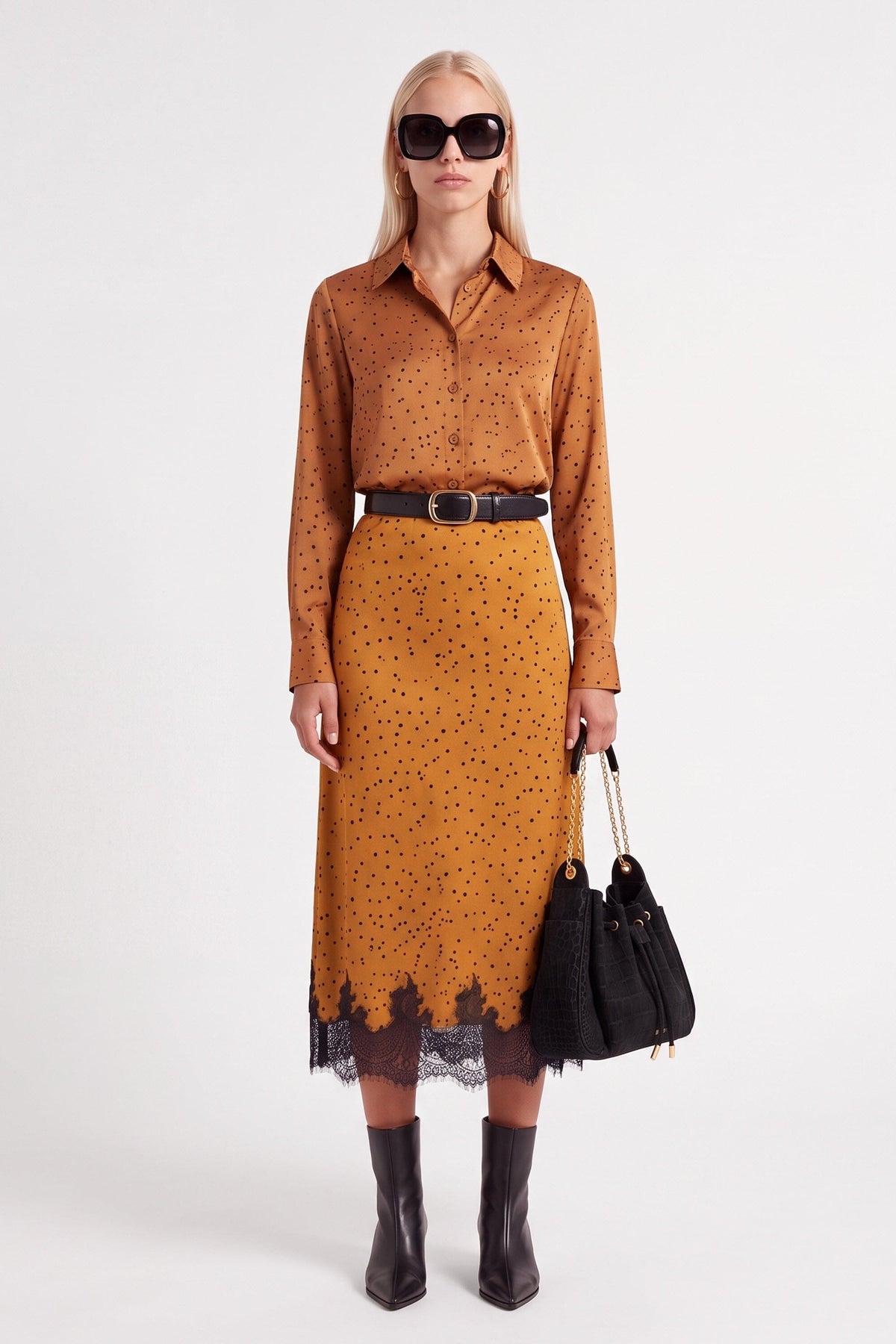 CHEMISE SATINEE - DULCE - CARAMEL CHEMISIER NEW KOOKAI Mode Kookai