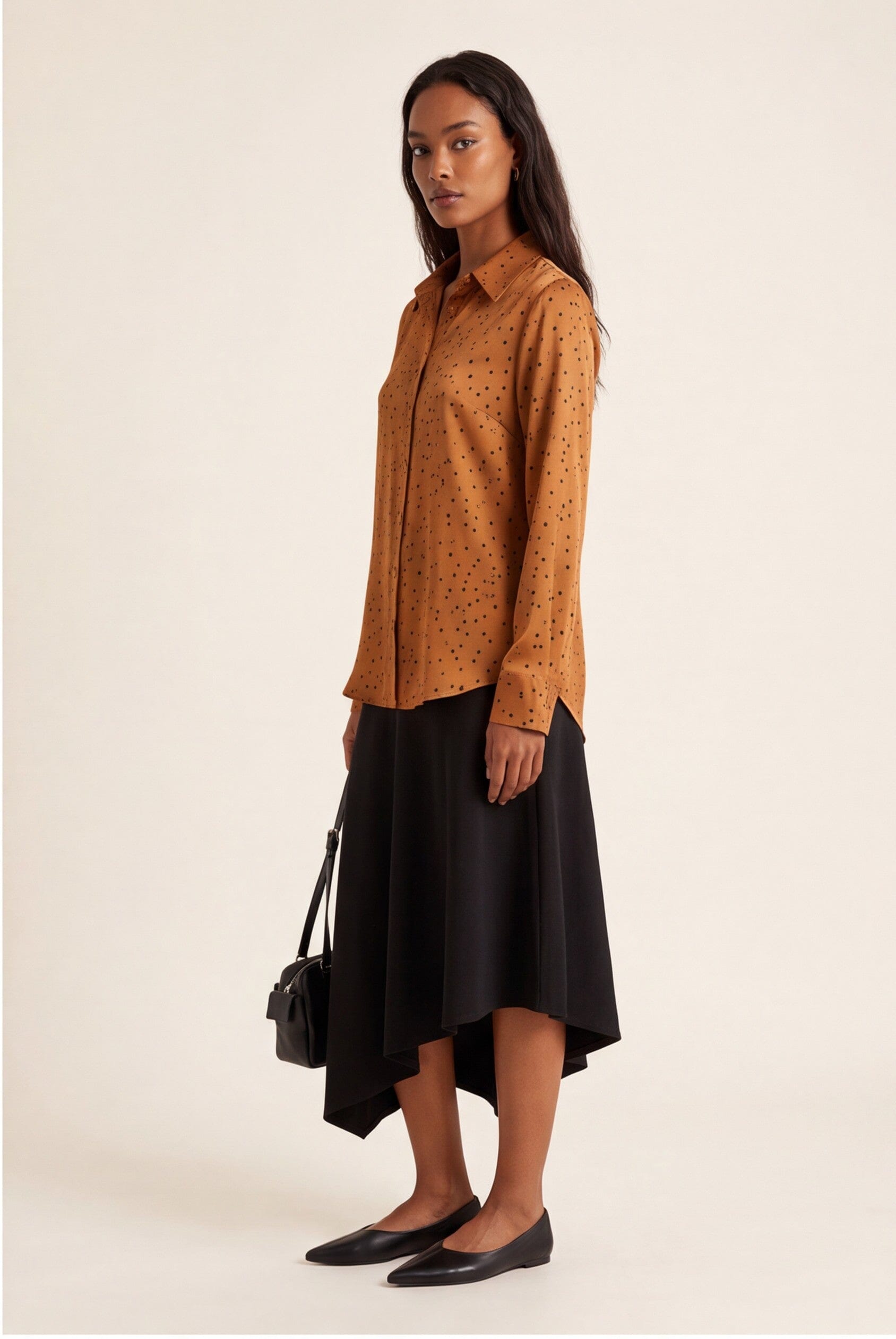 CHEMISE SATINEE - DULCE - CARAMEL CHEMISIER NEW KOOKAI Mode Kookai