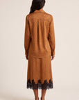 CHEMISE SATINEE - DULCE - CARAMEL CHEMISIER NEW KOOKAI Mode Kookai
