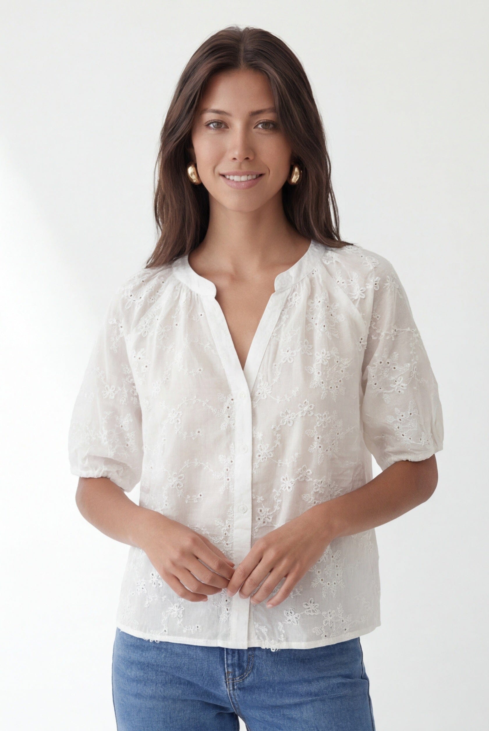 CHEMISIER BRODE - CARY - BLANC CHEMISIER NEW KOOKAI Mode Kookai