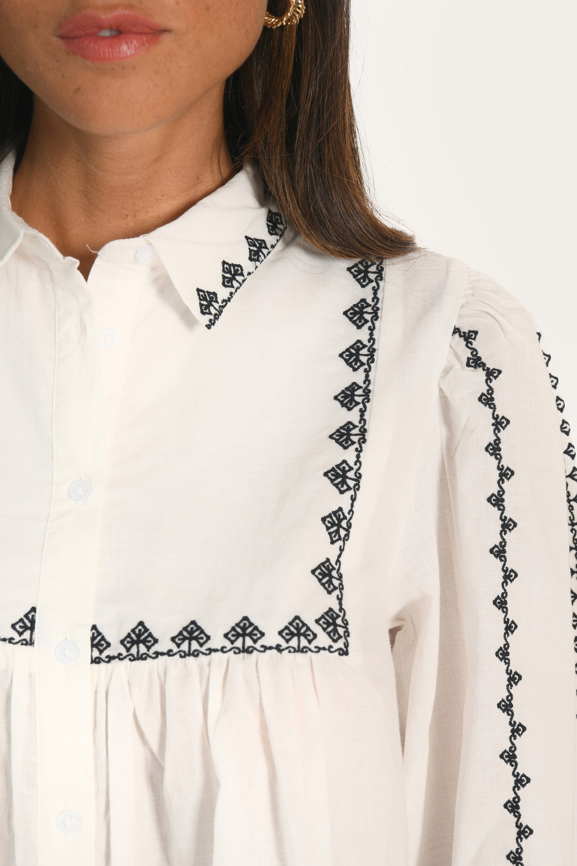 CHEMISIER BRODERIES - AICHA - BLANC CHEMISIER NEW KOOKAI Mode Kookai