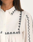 CHEMISIER BRODERIES - AICHA - BLANC CHEMISIER NEW KOOKAI Mode Kookai