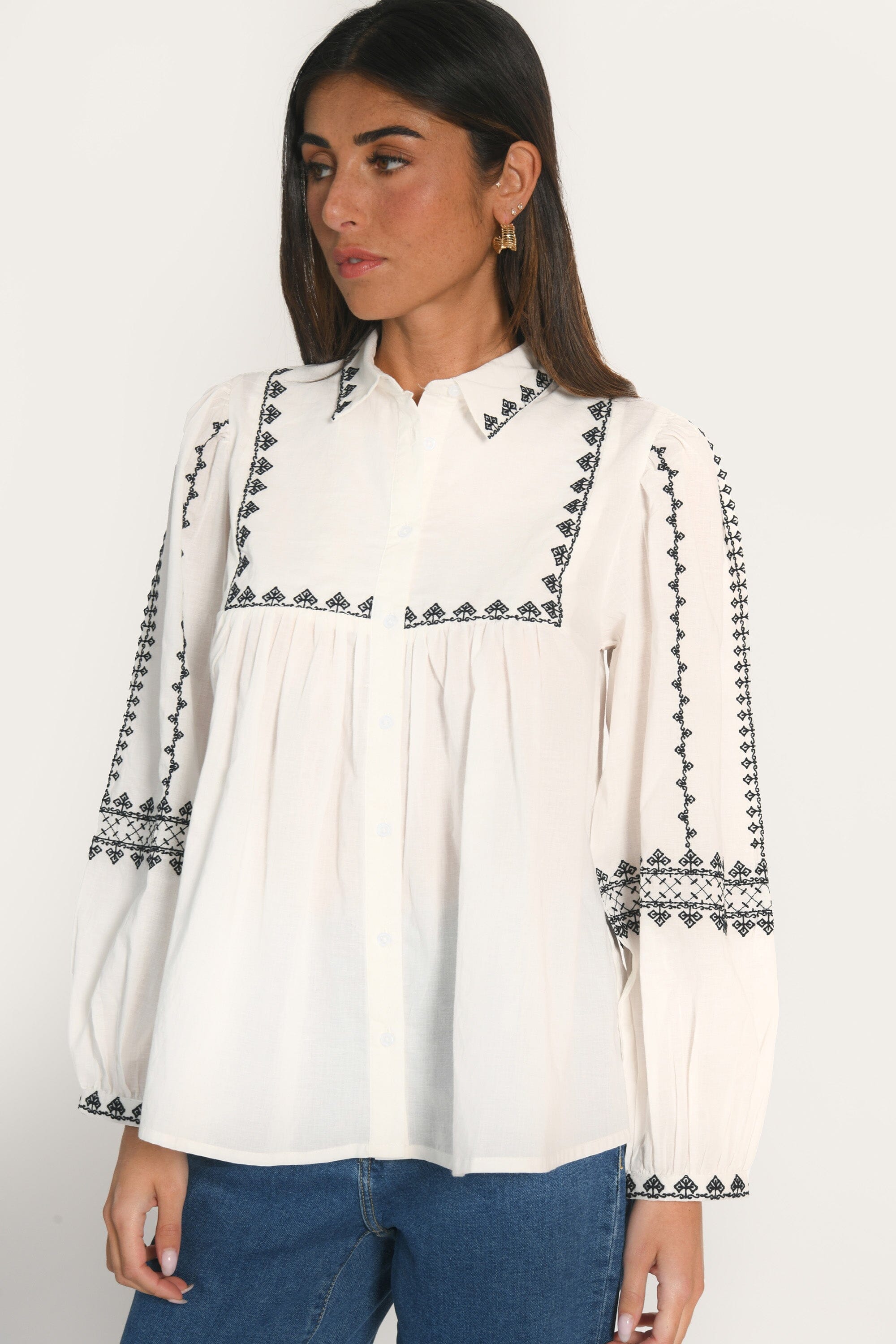 CHEMISIER BRODERIES - AICHA - BLANC CHEMISIER NEW KOOKAI Mode Kookai