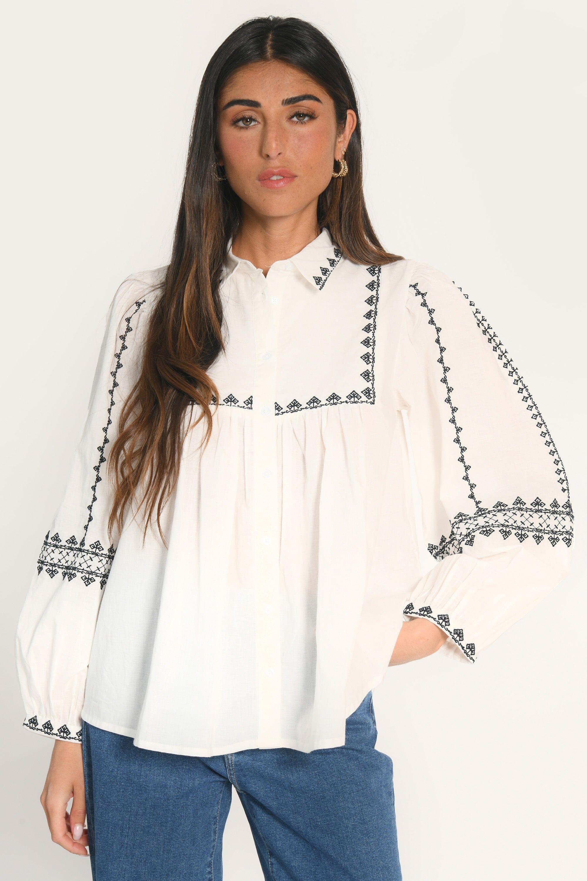 CHEMISIER BRODERIES - AICHA - BLANC CHEMISIER NEW KOOKAI Mode Kookai