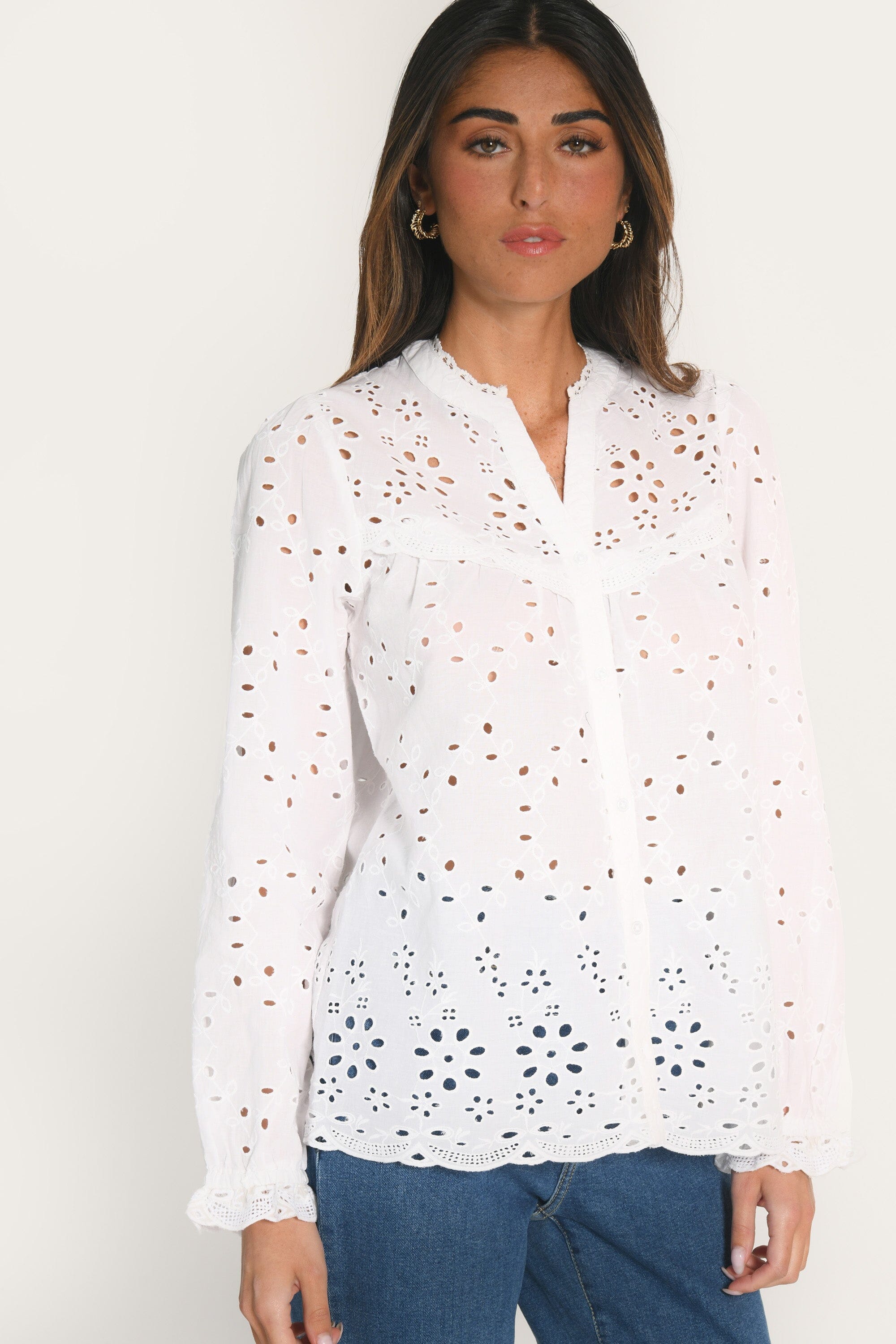 CHEMISIER BRODERIES ANGLAISE - ARMAND - BLANC CHEMISIER NEW KOOKAI Mode Kookai