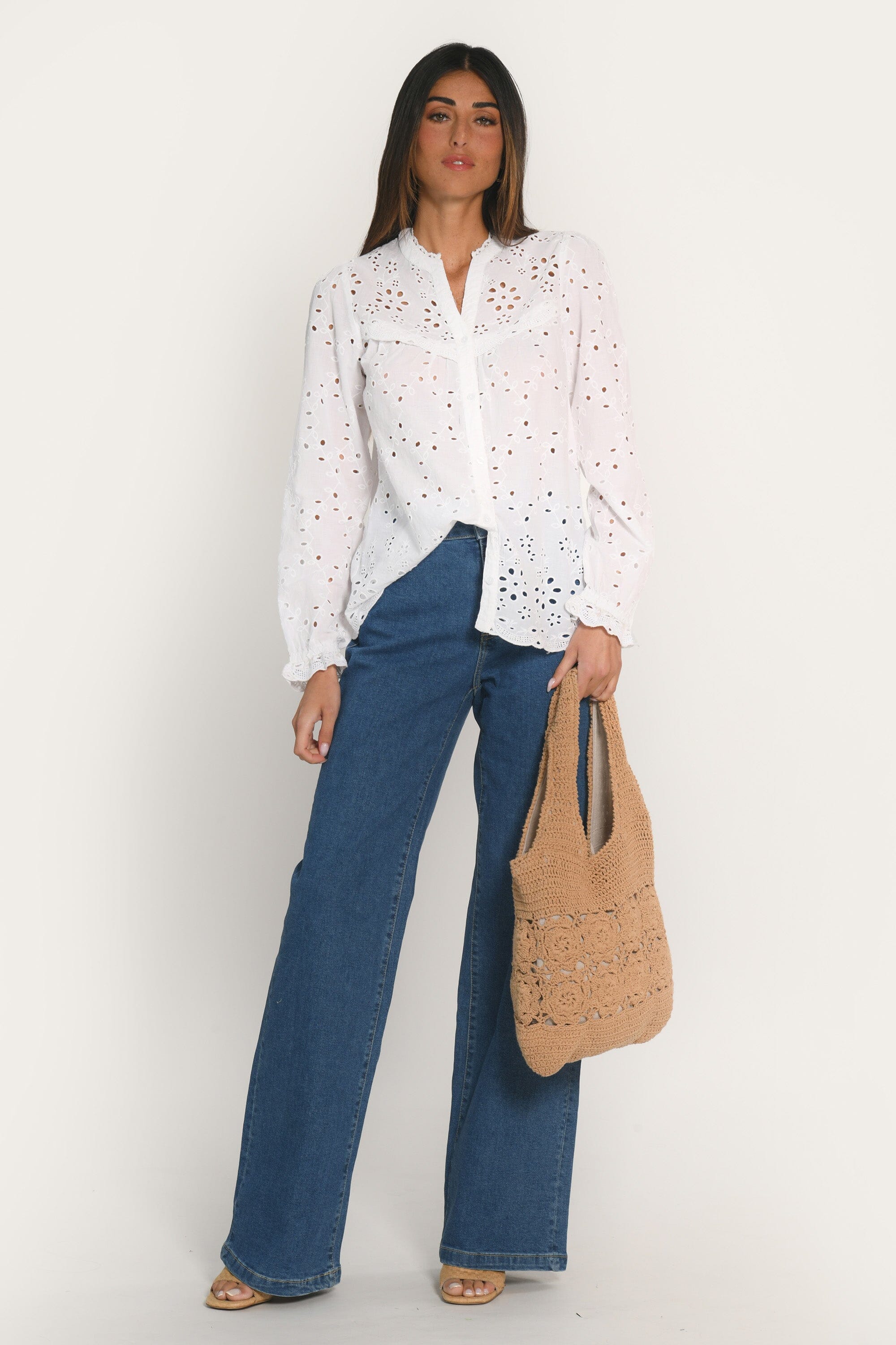 CHEMISIER BRODERIES ANGLAISE - ARMAND - BLANC CHEMISIER NEW KOOKAI Mode Kookai