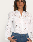 CHEMISIER BRODERIES ANGLAISE - ARMAND - BLANC CHEMISIER NEW KOOKAI Mode Kookai