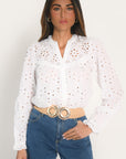 CHEMISIER BRODERIES ANGLAISE - ARMAND - BLANC CHEMISIER NEW KOOKAI Mode Kookai