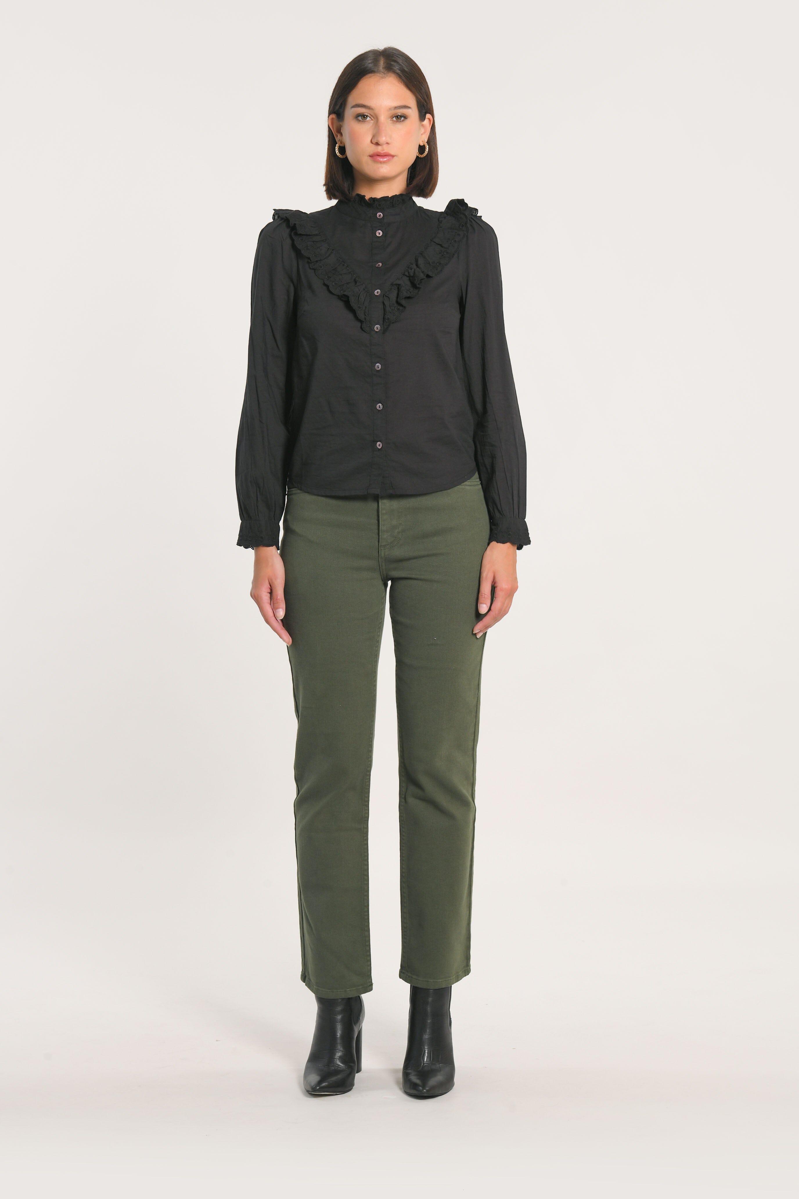 CHEMISIER EMMA BRODERIES ANGLAISES NOIR CHEMISIER KOOKAI Mode Kookai
