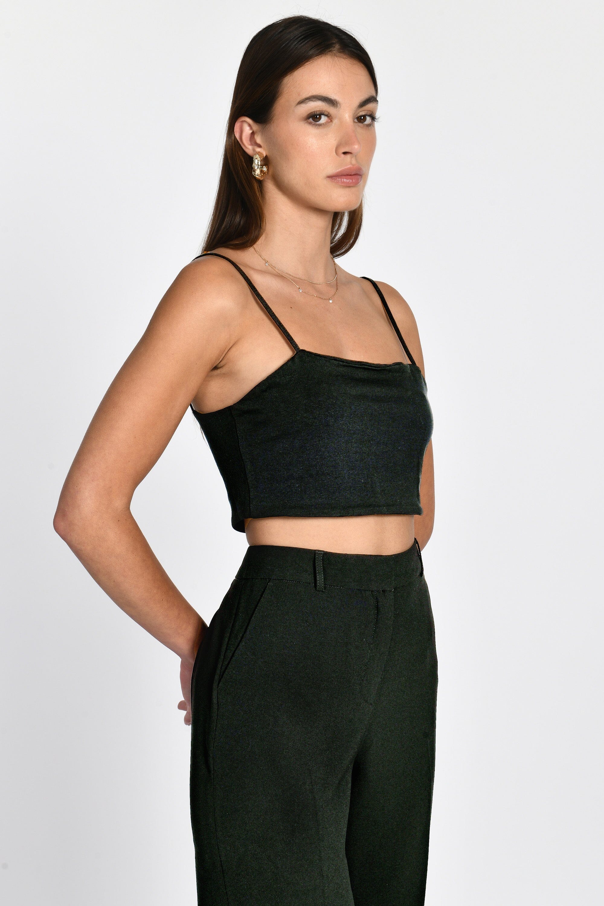 CROP TOP BRETELLES JULIA NOIR TEE SHIRT KOOKAI Mode Kookai