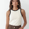 DEBARDEUR - CODY - ECRU/NOIR TEE SHIRT NEW KOOKAI Mode Kookai