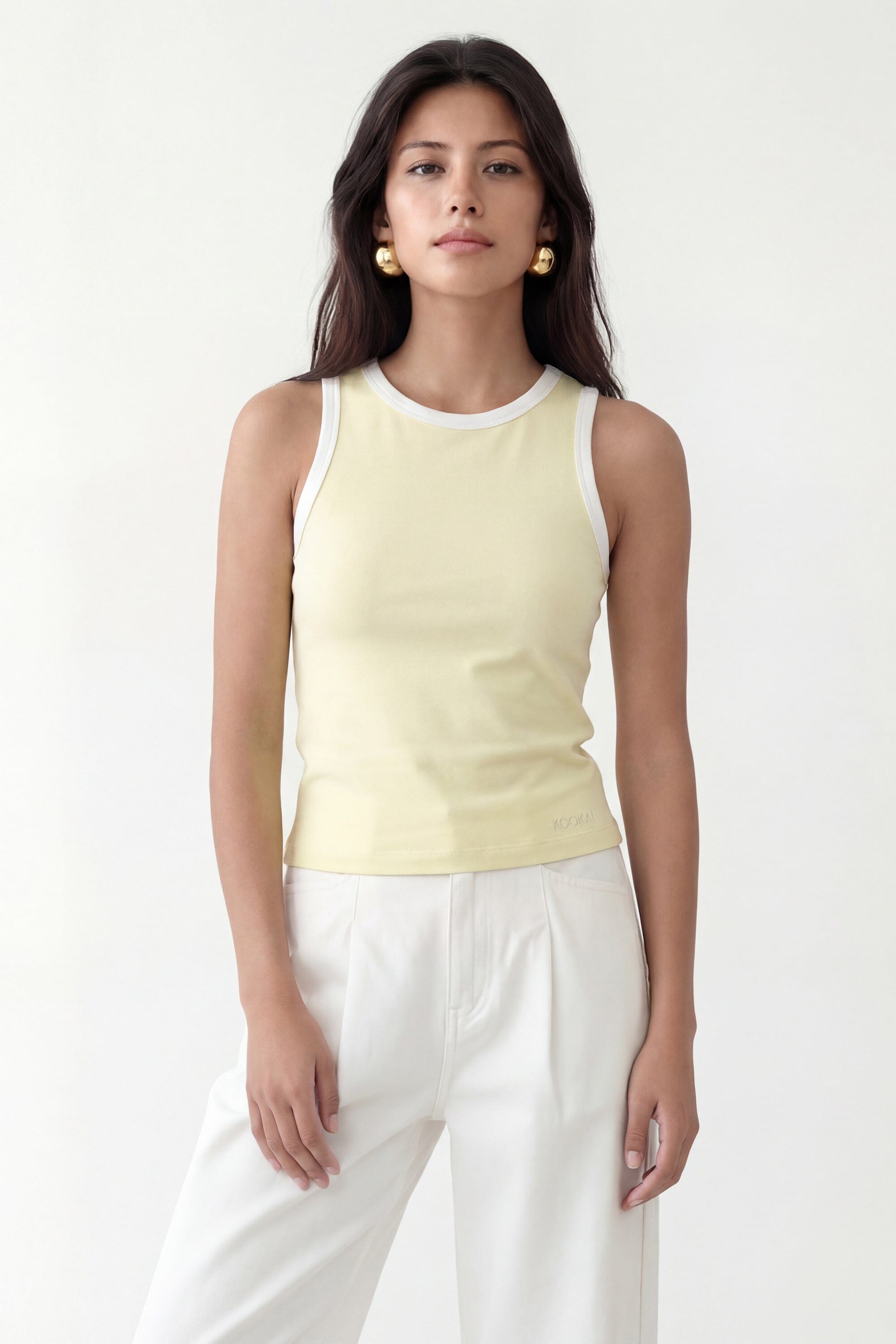 DEBARDEUR - CODY - JAUNE/ECRU TEE SHIRT NEW KOOKAI Mode Kookai