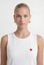DEBARDEUR - COEUR - BLANC TEE SHIRT NEW KOOKAI Mode Kookai