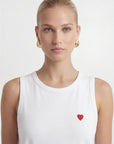 DEBARDEUR - COEUR - BLANC TEE SHIRT NEW KOOKAI Mode Kookai